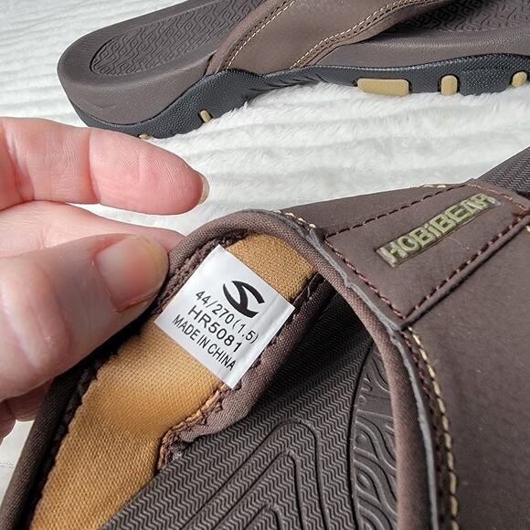 Hobibear Men’s Flip Flop Sandals Size 11.5 Brown Comfort Thong Beach Shoes NWOT - Picture 3 of 7
